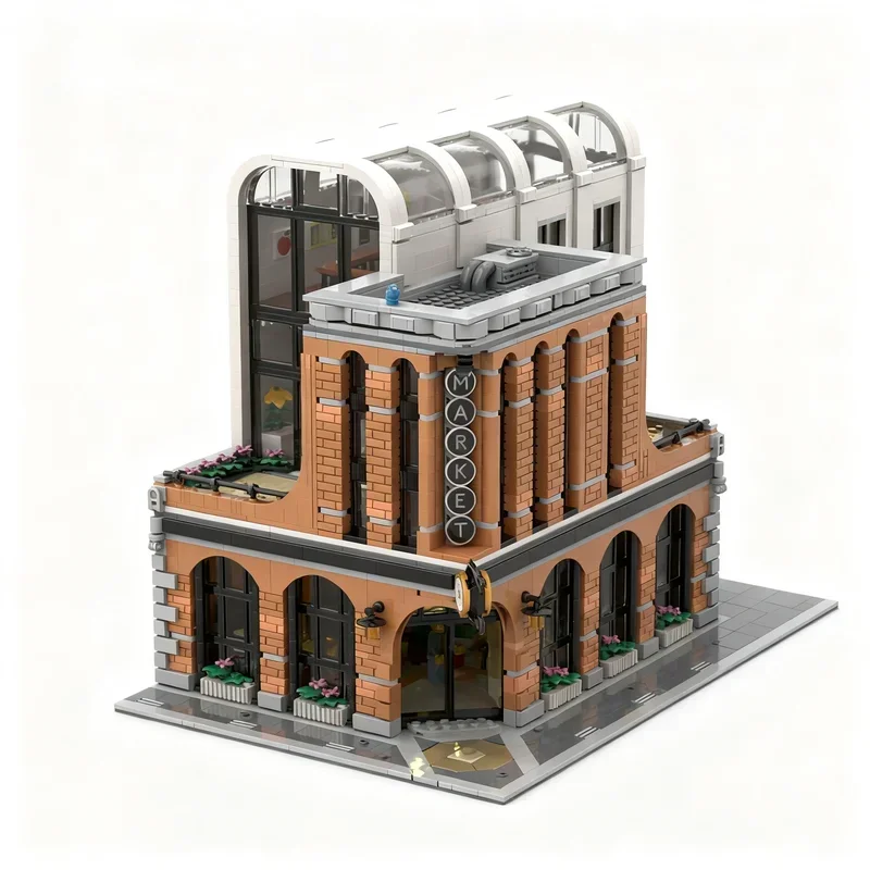 3460PCS MOC City Hot Street View Market Art Gallery Model Building Blocks Creative Assembly Display Home Decor Construction Gift