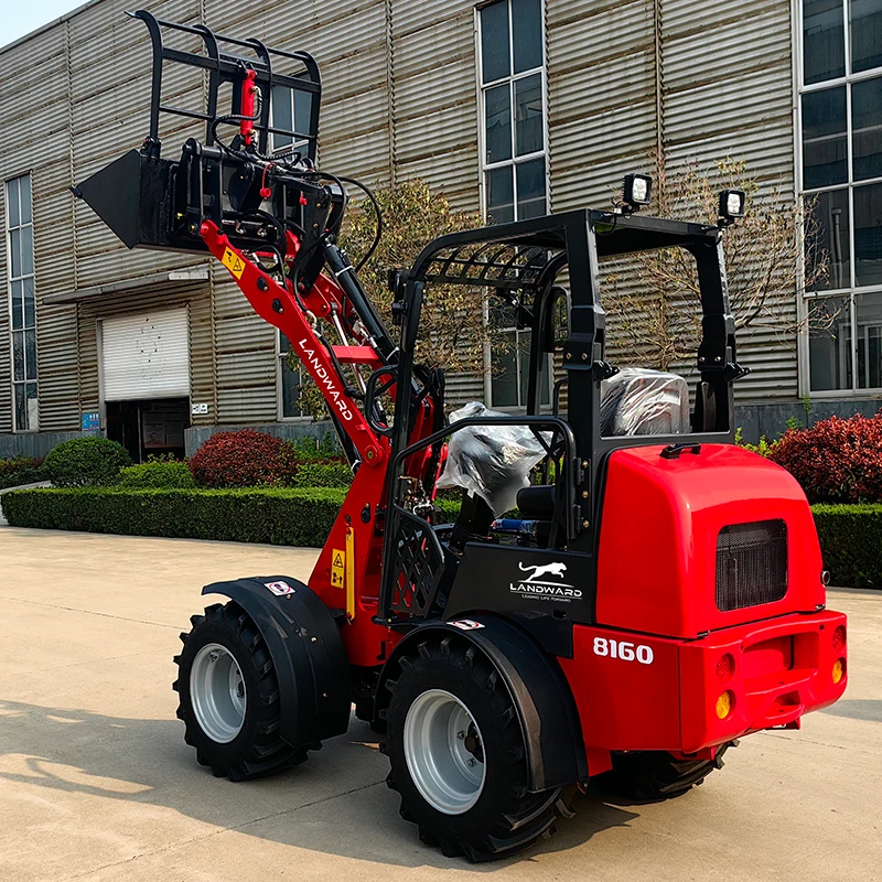 European High Power Agricultural Small Diesel Loading Equipment Multifunction Wheeled Hydraulic Drive Kubota Engine Customized