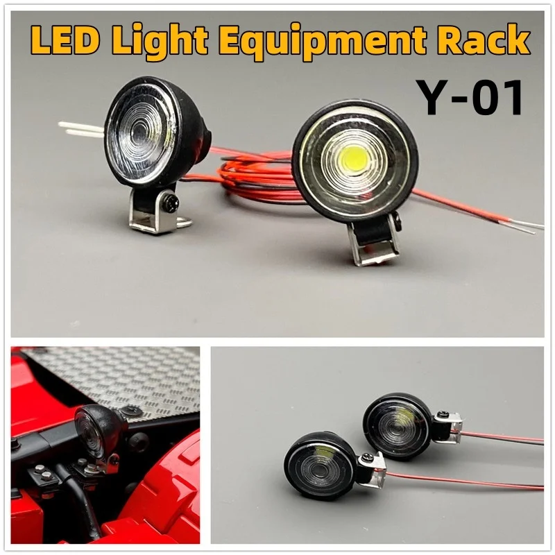 

Metal White Spotlight Tractor Led Light Equipment Rack Y-01For 1/14 Tamiya Truck Tipper 1/10 Climbing Vehicle Model Dump Truck