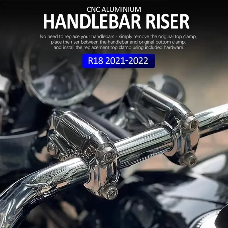 Motorcycle Handlebar Riser Kit Aluminum Alloy For BMW R18 2021-2022 15Mm Raise 50Mm Move Back Accessory-X59A