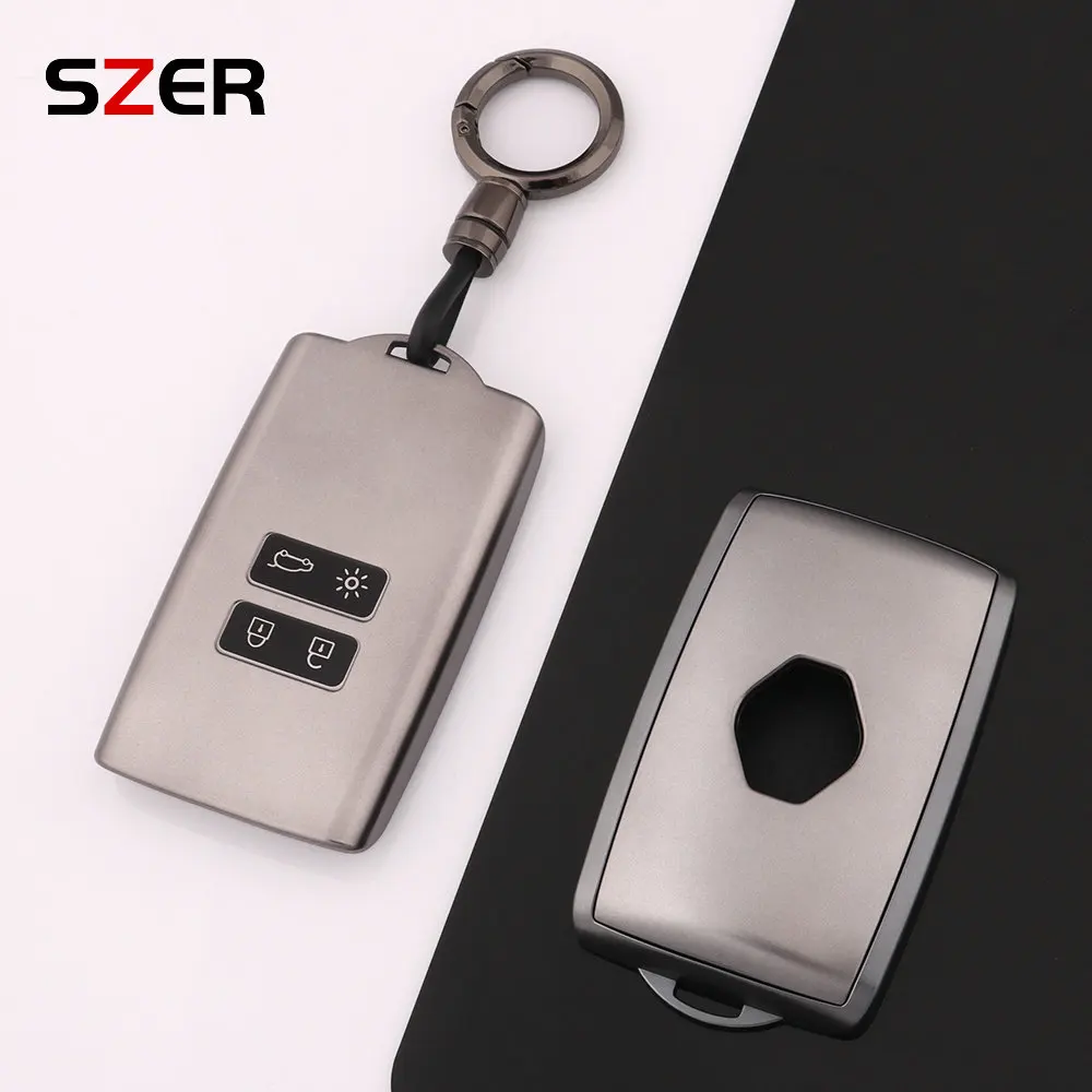 Gun Grey TPU Car Key Case Cover Shell For Renault Koleos Captur Megane Clio Scenic Talisman Arkana For Dacia Sandero Card Fob