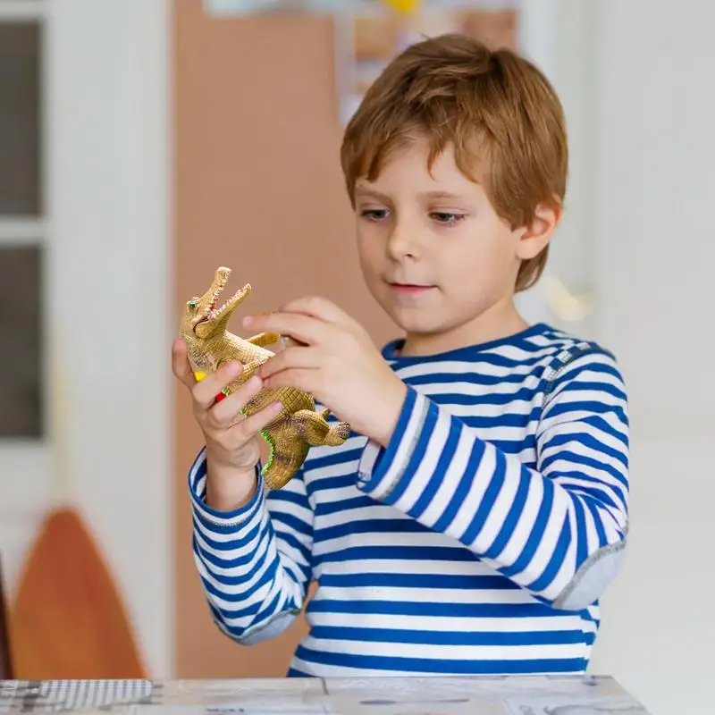 Kids Simulation Crocodile Decoration for Boys and Girls Realistic Alligators Action Figure Toy with Rotatable Arms Movable Jaw