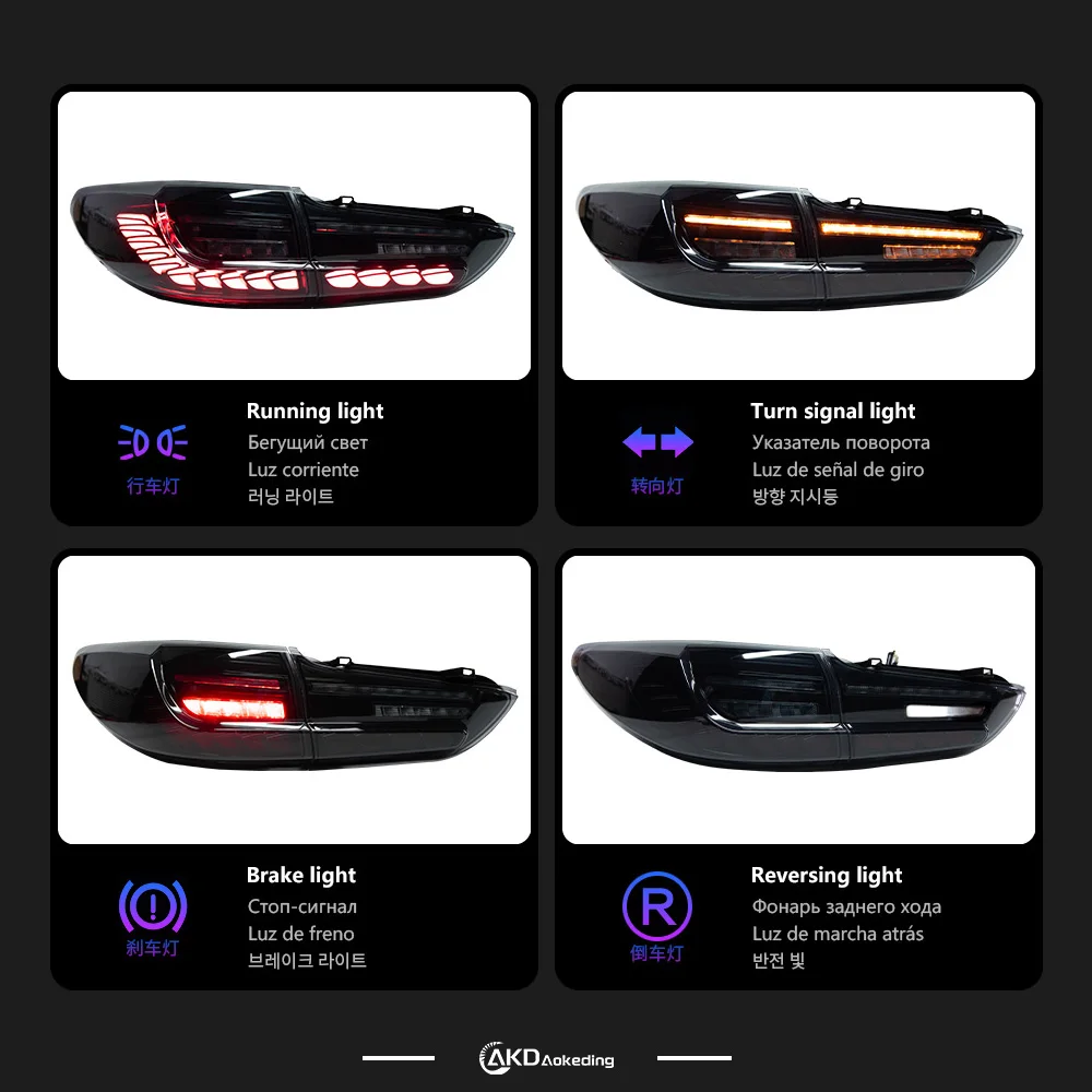 Car Lights for Mazda 6 2013-2018 Atenza Mazda6 LED Auto Taillight Assembly Upgrade Dragon Scale Design Dynamic Lamp Accessories