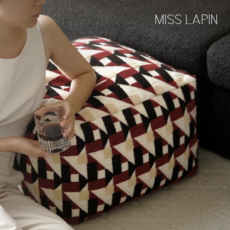 MISSLAPIN  Pouffes Footstool Bean Bag Cover for couch footrest Round Pouf Ottoman