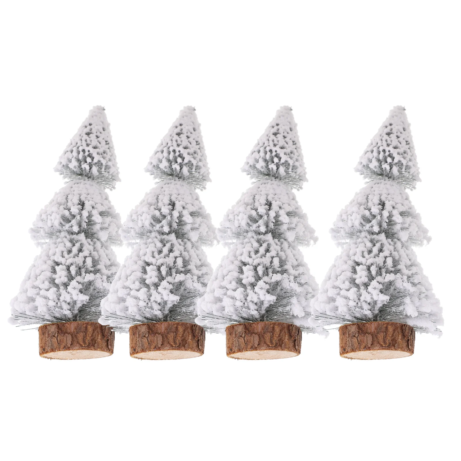 

4Pcs Miniature Christmas Trees Pine Snow Desktop Decoration Home Holiday Party Tabletop Xmas Decor Gift Small Christmas Tree