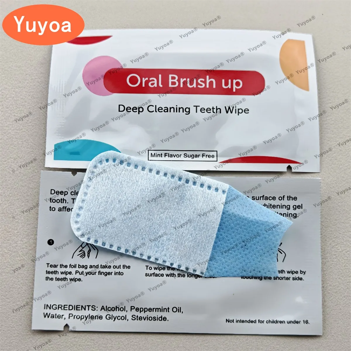 

200pcs Disposable Teeth Cleaning Wipes Dental Brush Up Finger Wipe Mint Flavor Tooth Cleaning Oral Hygiene Care Tools