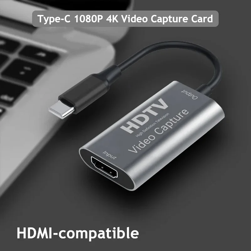 HDMI To Type C USB Video Capture Card HD 4K Game Live Monitoring Set-Top Box Connection Phone Display Video Capture Board Record