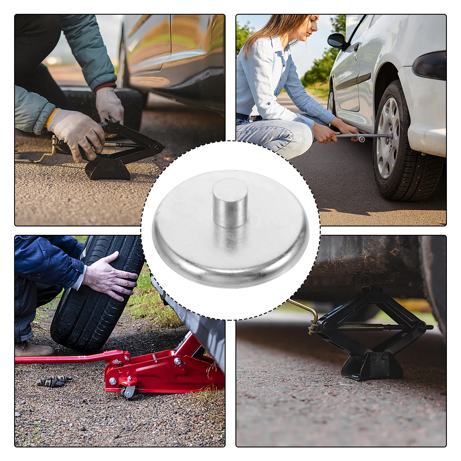 Hydraulic Jack Pad Heavy Duty Iron Horizontal Tray Support Adapter for Floor Jack Vehicle Lift Stand