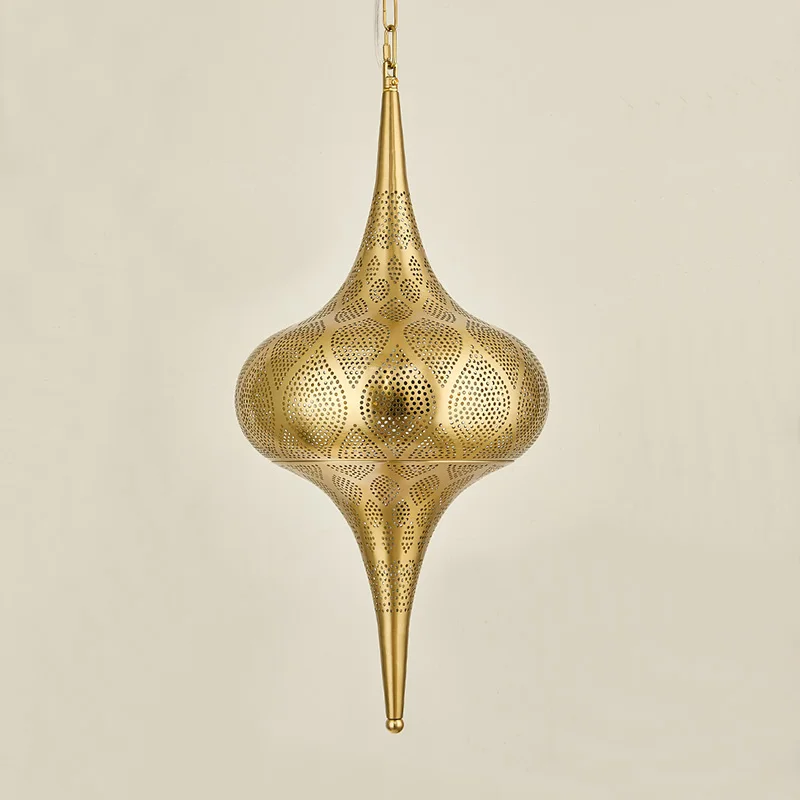 Moroccan Style Traditional Design Hollow Muslin Pendant Light Chandelier for Living Room Restaurant Decoration