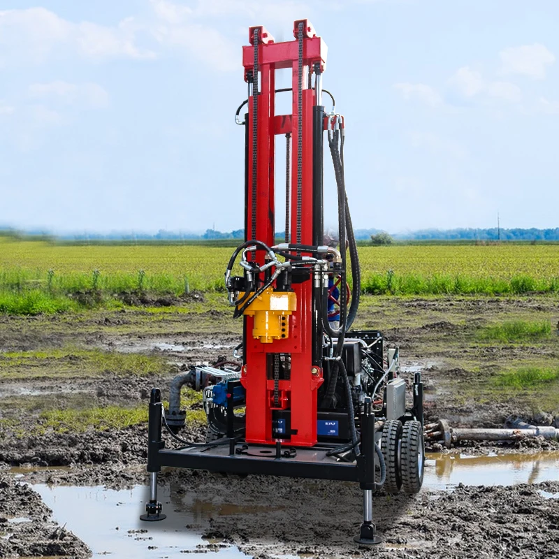 

2025Hydraulic Multifunctional Water Well Drilling Rig Four Cylinder 78PH Wheel Well Drilling Rig