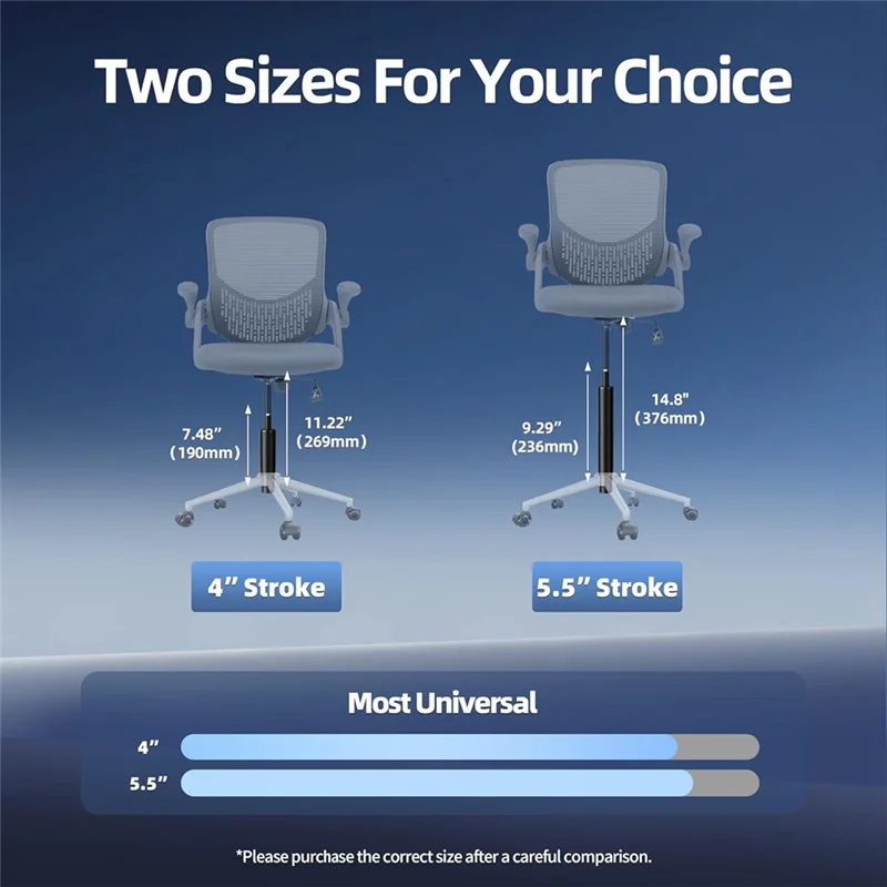 استبدال أسطوانة كرسي المكتب B17B - 7 بوصات إلى 11 بوصة، شوط 4 بوصة، 1000 رطل، تعديل ارتفاع المقعد لخفض 2 بوصة #6