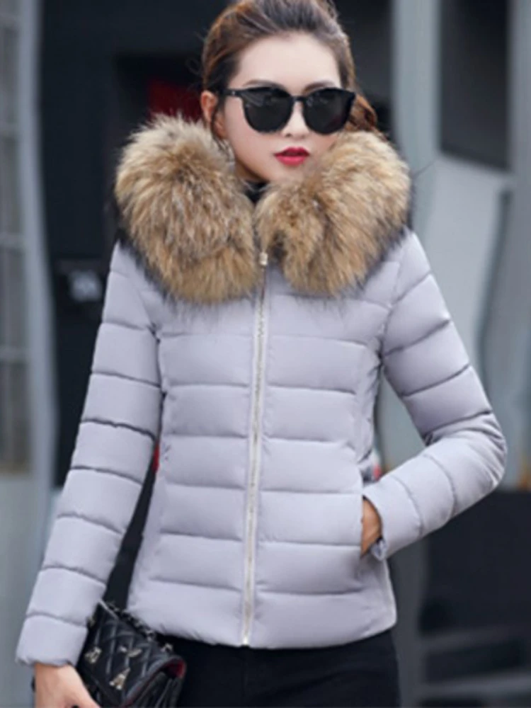 Imagem -04 - Cabolsa de Inverno Mulheres Jaqueta de Inverno Parkas Womens Luvas Quente Destacável Gola de Pele Destacável Chapéu Slim Fit Outwear 2023 Novo