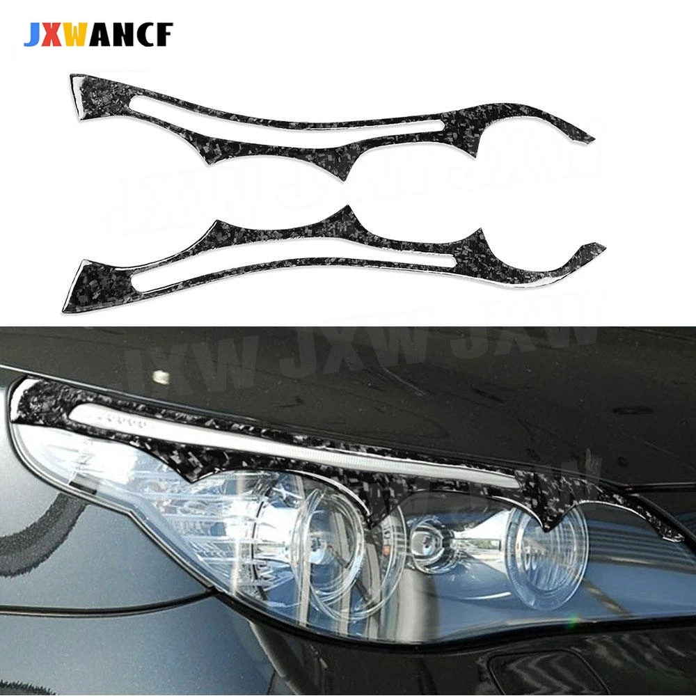 

JXWANCF 2 шт./компл. передние фары для бровей, крышки из углеродного волокна для BMW E60 5 серии 2004-2010, автомобильные передние лампы, веки