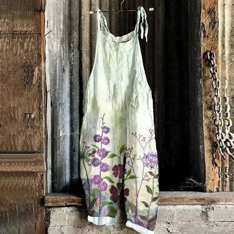 

2025 Minimalist Women's Cveralls 3D Printed With Musical Notes and Floral Patterns, Wide Leg Pants With Loose and Comfortable Fi