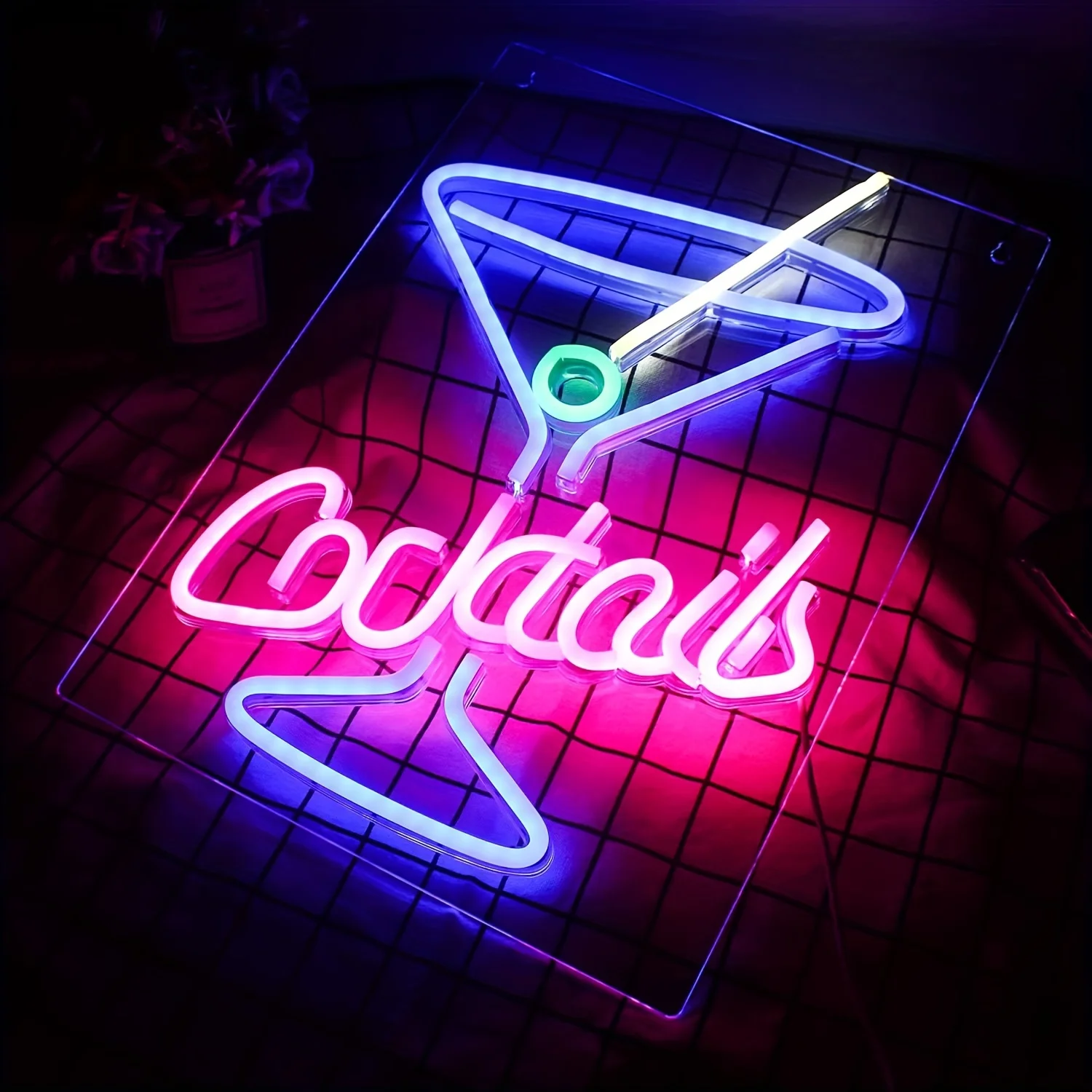 

Cocktails Cup Neon Signs, LED Blue Glass Shaped for For Shop Night Club, Kitchen, Bedroom, Living Room, Coffee Shop, man cave