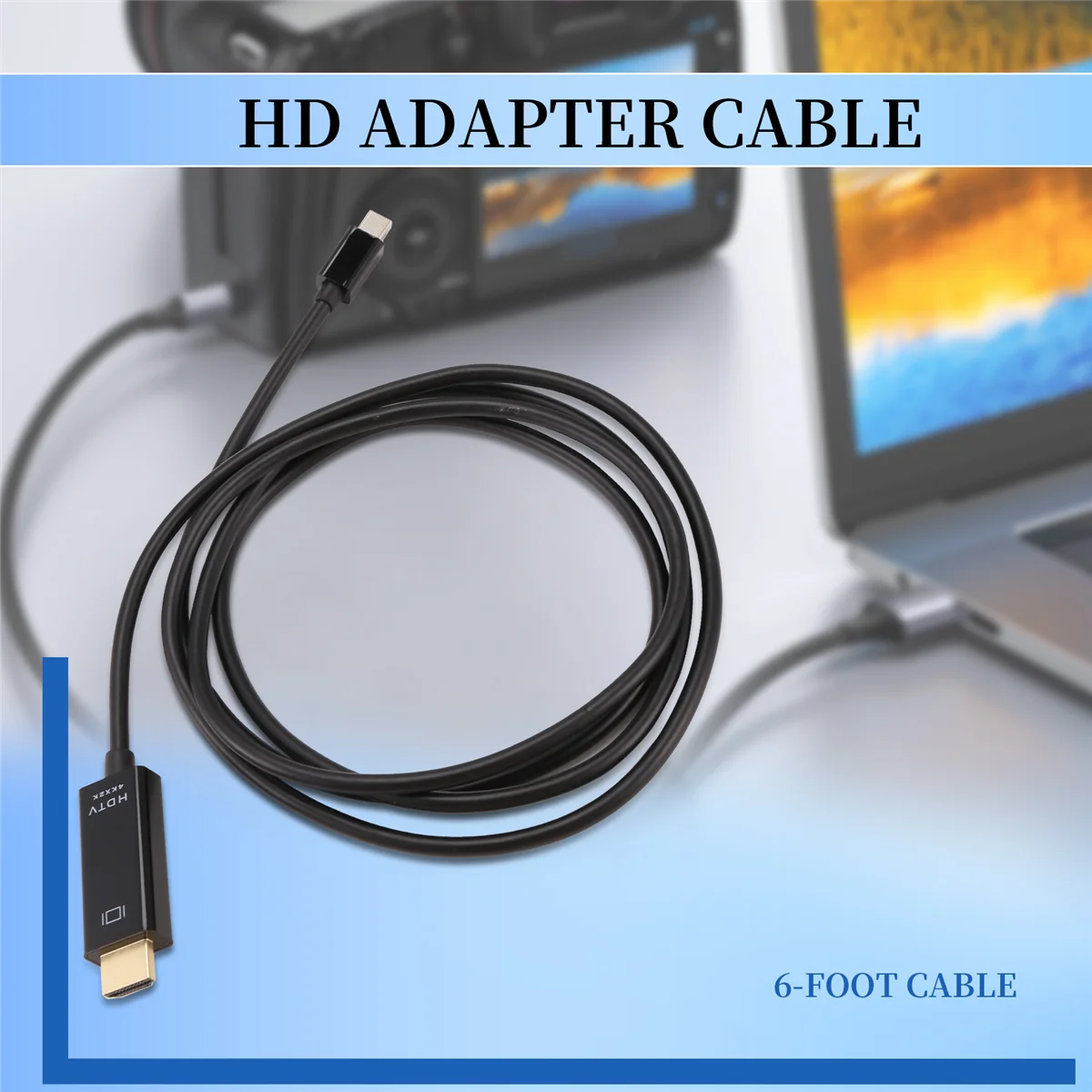 Y14AMini DisplayPort-auf-HDMI-Kabel 4K Mini DP auf HDMI 6-Fuß-Kabel für MacBook Air/Pro, Surface Pro/Dock, Monitor, Projektor