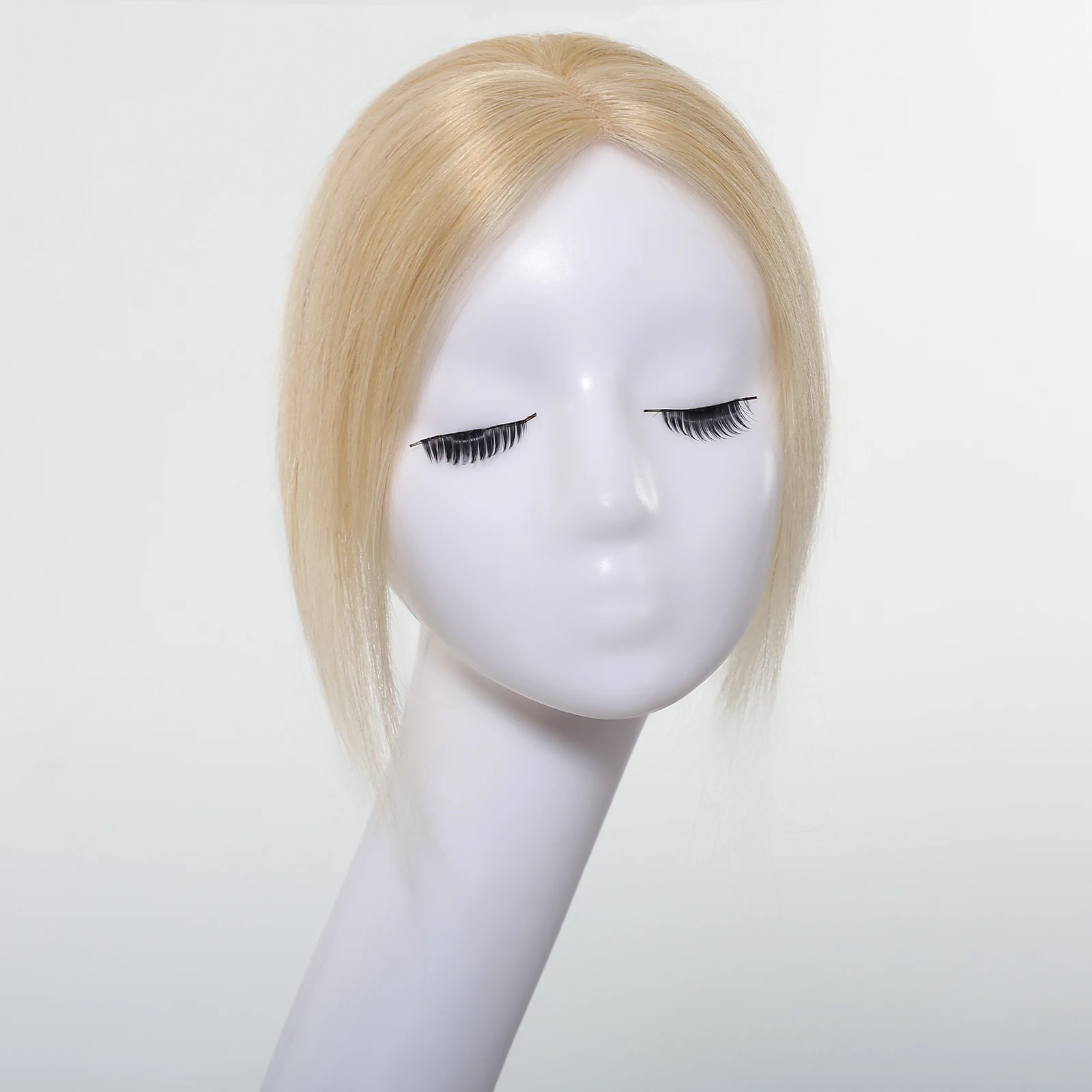 100% Remy Human Hair Topper Blonde Clip in Hair Extension Middle Part Straight Hair Pieces for Women Daily Use Thin Hair 10 inch