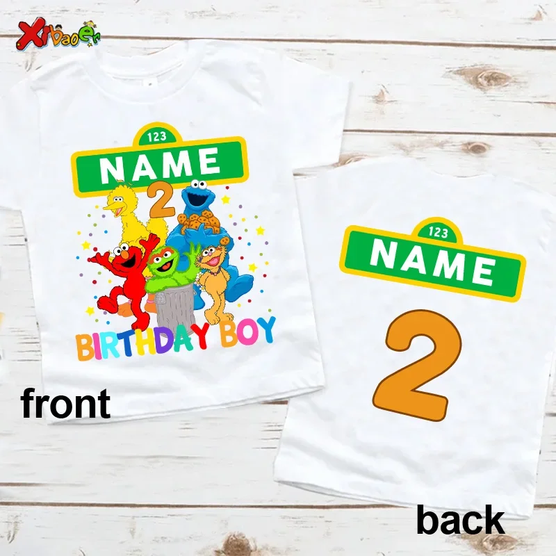 Birthday Shirt Boy TShirt Toddler Baby Kids Clothes Personalized Name Shirts Gift White Custom NAME 2nd Birthday Shirt for Girls