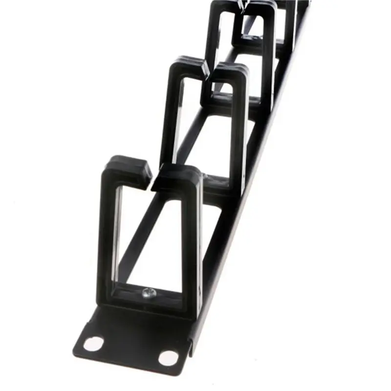 Superior-6X 19 Inch 1U Rack Cabinets Cable Management Network Organizer Hollow Metal Base Five Ring Detachable Wire Manager Fram
