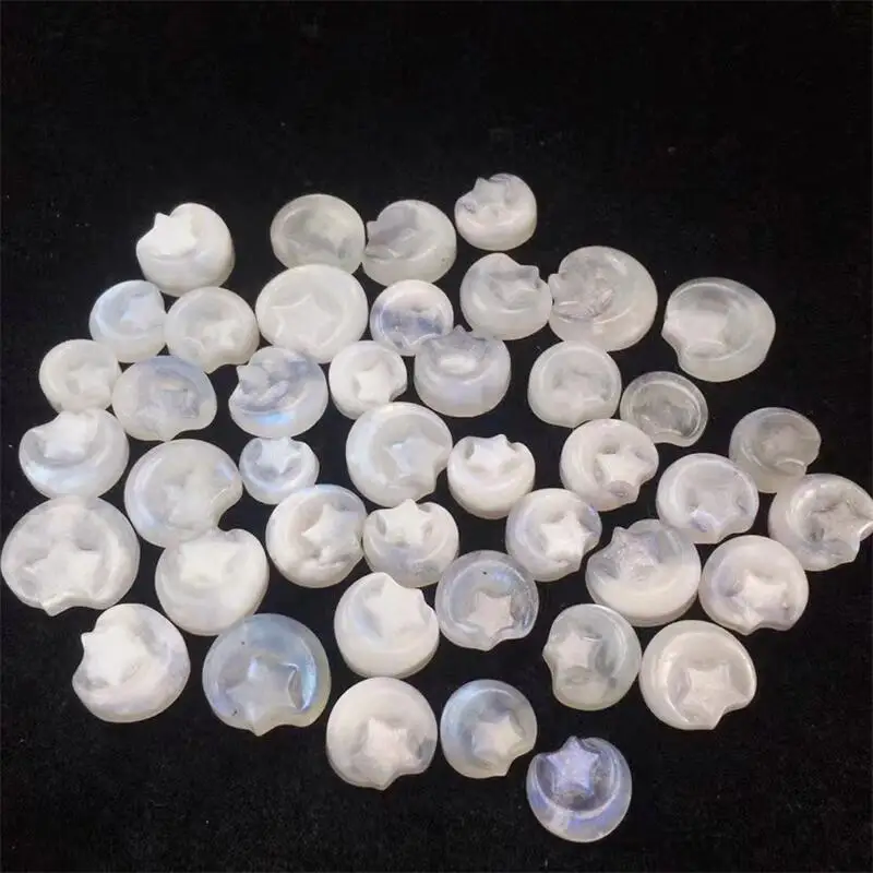 5PCS Natural Blue Moon And Star Pendant Mineral Specimen Reiki Healing Energy Stone Gem Home Decoration Gift 12-18MM