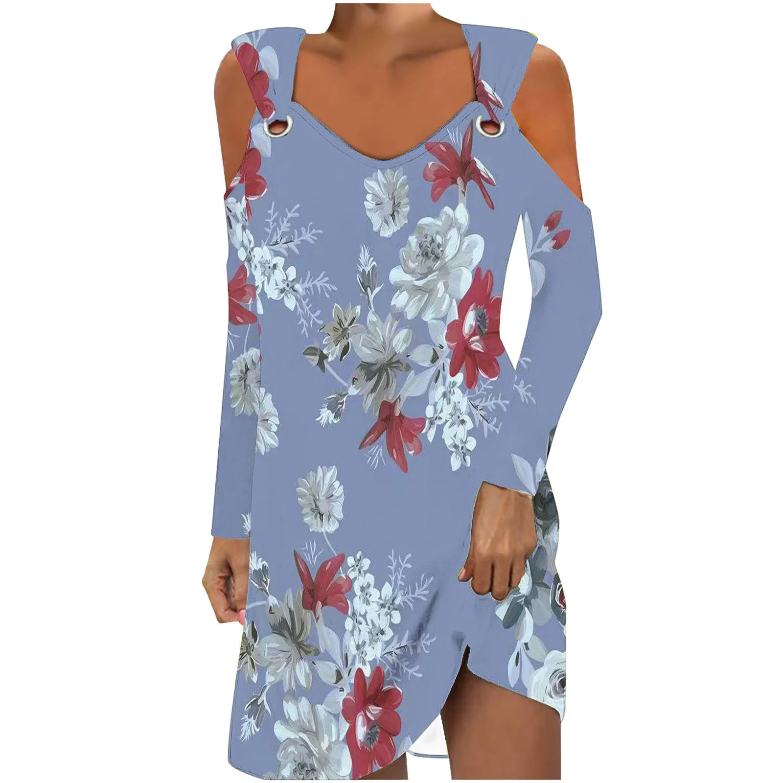 Vestido playero con estampado Floral para mujer, ropa holgada informal de talla grande, estilo bohemio, para vacaciones, otoño, 2024