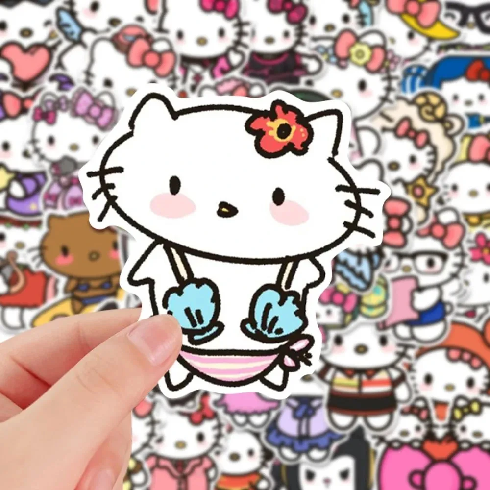 10/30/54 шт. милые наклейки Hello Kitty в эстетическом стиле, дневник «сделай сам», милая декоративная наклейка Sanrio для детских игрушек