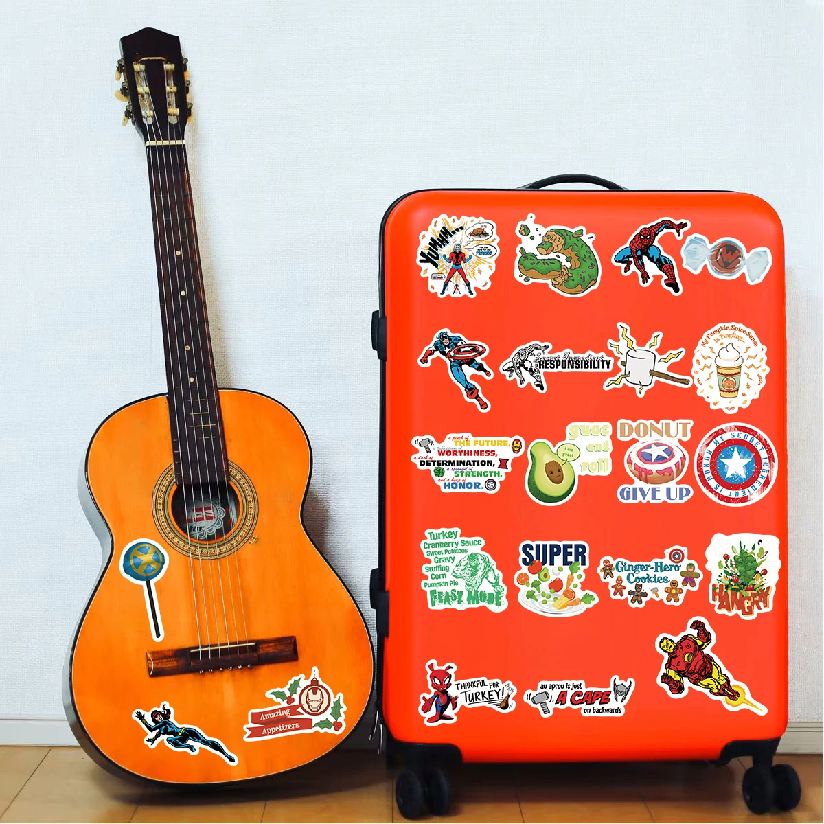 50 個 Fosun Food4 ステッカースクラップブッキング荷物リビングルームラップトップ自転車コーヒーアート画像スケートボード防水ステッカー