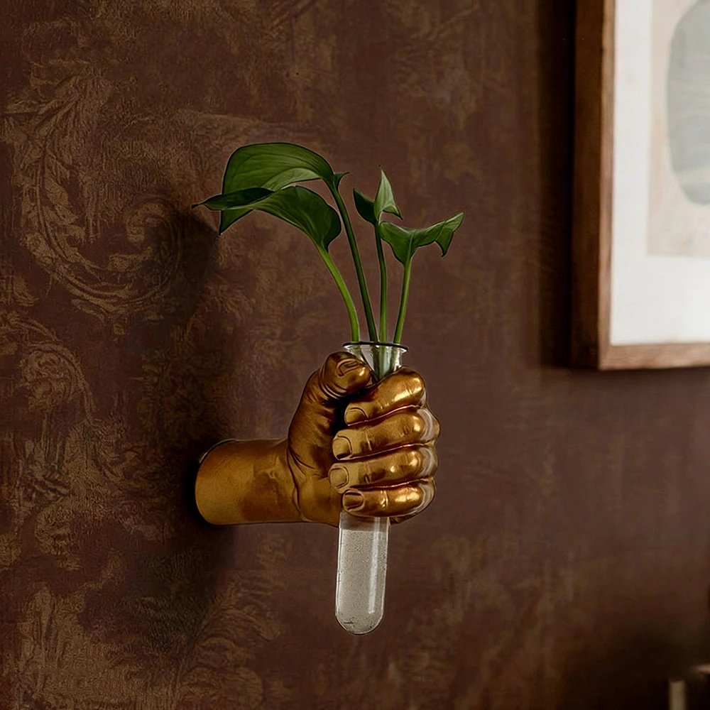 Creative Boxer Grip Vase Resin Wall Mounted Vase Handmade Decorative Flowers for Room Decoration Art Flower Decoration Gift