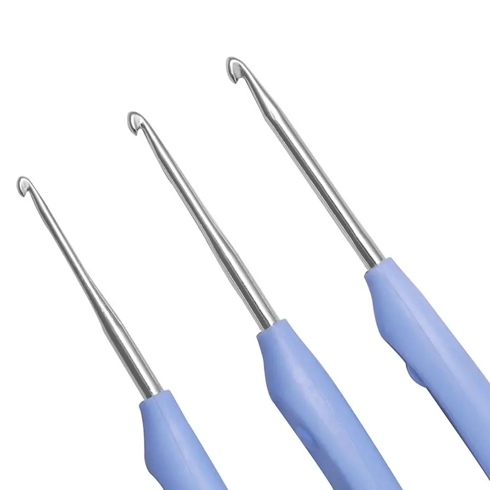 إبر حياكة من الألومنيوم بمقبض ناعم ، خطافات كروشيه طويلة ، سترة ذاتية الصنع ، متعددة الأحجام