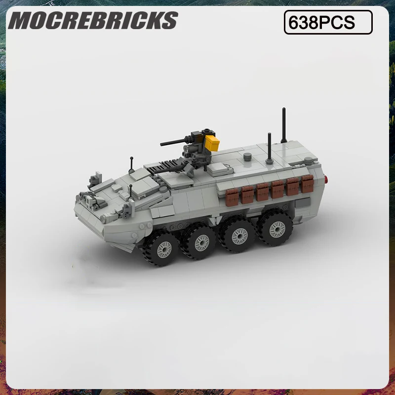 

WW II Military Series M1126 Stryker MOC Assembling Building Block Model Kit Children's Toys Christmas Education Puzzle Gifts