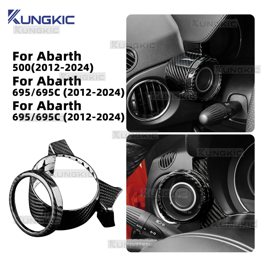 

Real Dry Hard Carbon Fiber Sticker For Abarth 595 695 595C 695C 2012-2020 2021 2022 2023 2024 LHD Boost Gauge Interior Trim