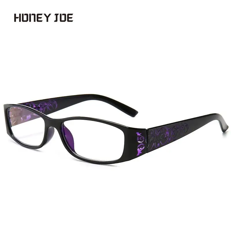 Retro Fashion Floral Anti Blue Light Reading Glasses Men Women Spring Hinge Computer Office Presbyopic Glasses Wide Leg +1.0~4.0