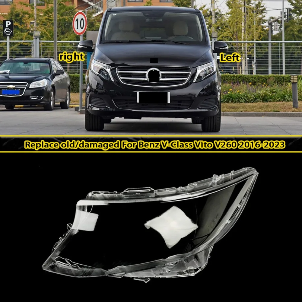 

Headlamp Cover For Mercedes-Benz V-Class Vito V260 2016-2023 Transparent Lampshade Headlight Shell Lens Plexiglass