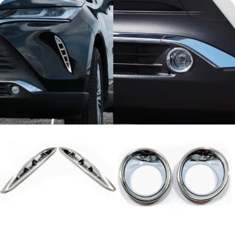 

For Toyota Harrier 2021 2022 2023 2024 ABS Front Fog Light Eyebrow Cover Decoration Frame Trim Exterior Accessories