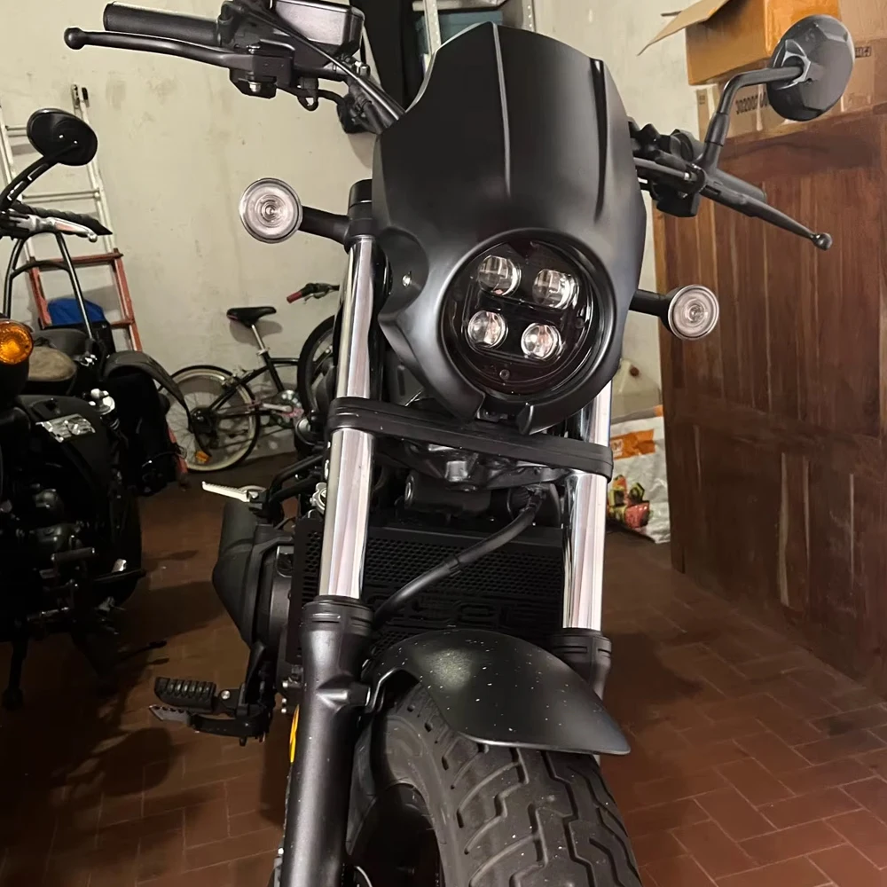 For Honda Rebel 500 Windscreen CMX 300 Headlight Fairing Windshield Cover CMX300 2020 21 2022 2023 2024 CMX500 Accessories Moto