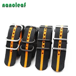 Replacement Wristband  Advanced Watch Black-Orange Striped Strap Adjustable Premium Nylon Band 18/20/22/24MM Watch Accessoriss