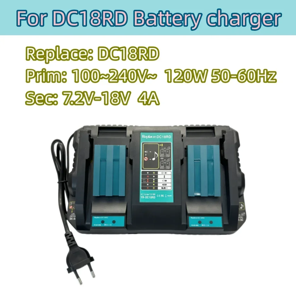 DC18RD Double Battery Charger 4A Charging Current 7.2V-18V For BL1830 BL1815 Bl1430 BL1420