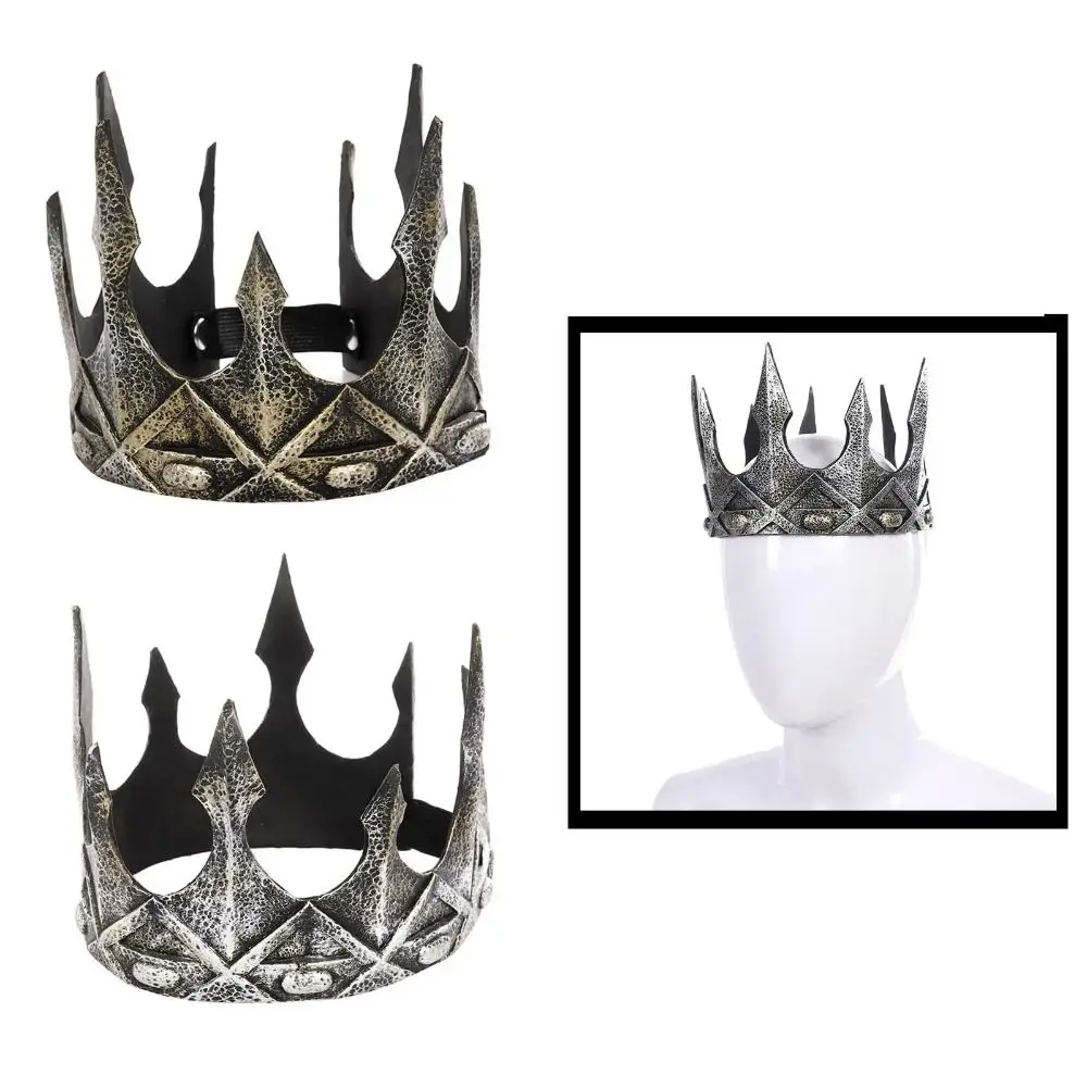 Couronne de roi Vintage pour hommes, décoration de fête, Costume d'halloween médiéval, couvre-chef, accessoire de spectacle, bandeau de sorcière, bal de promo
