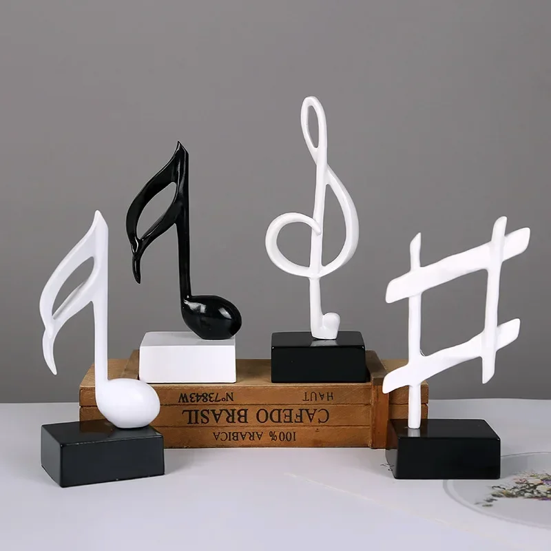 musical notes resin statue Wine cabinet home decor living room decoration Modern study objects parlor vintage figurines