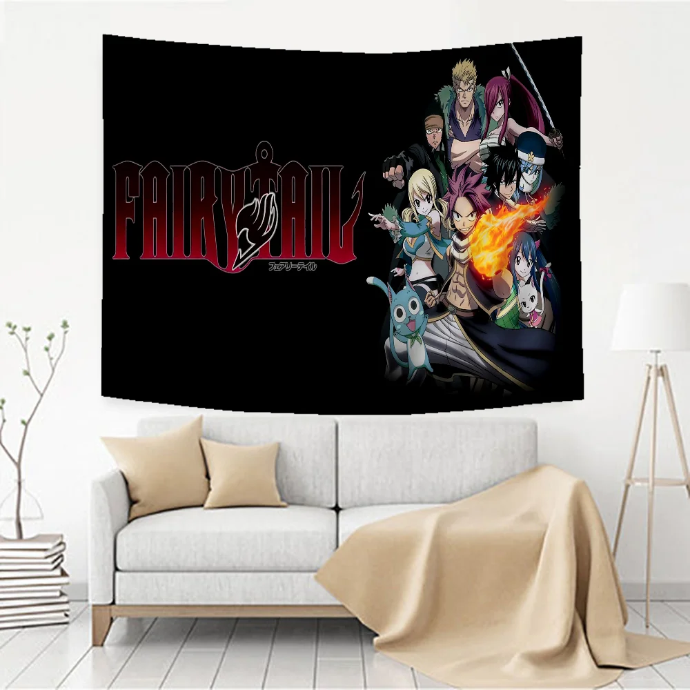 Cartoon F-Fairy Tail Tapestry Anime Tapestry Wiszące Tarot Hippie Dywaniki ścienne Dorm Wiszące prześcieradła ścienne