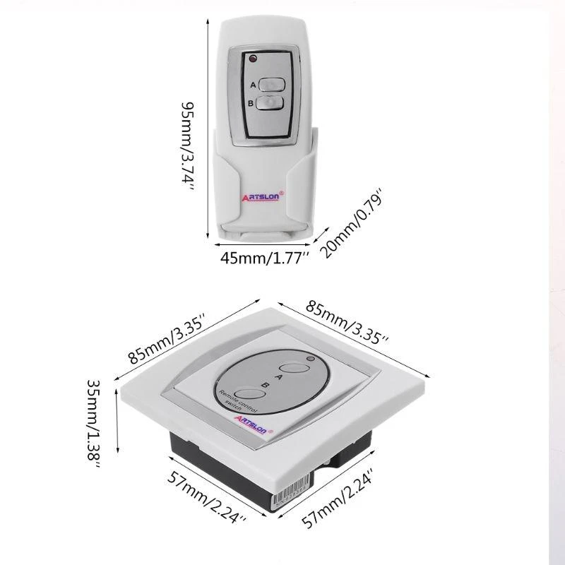 

090F Wireless Light Switch Remote Control Outlet Remote Power Wall Switch for Lamps