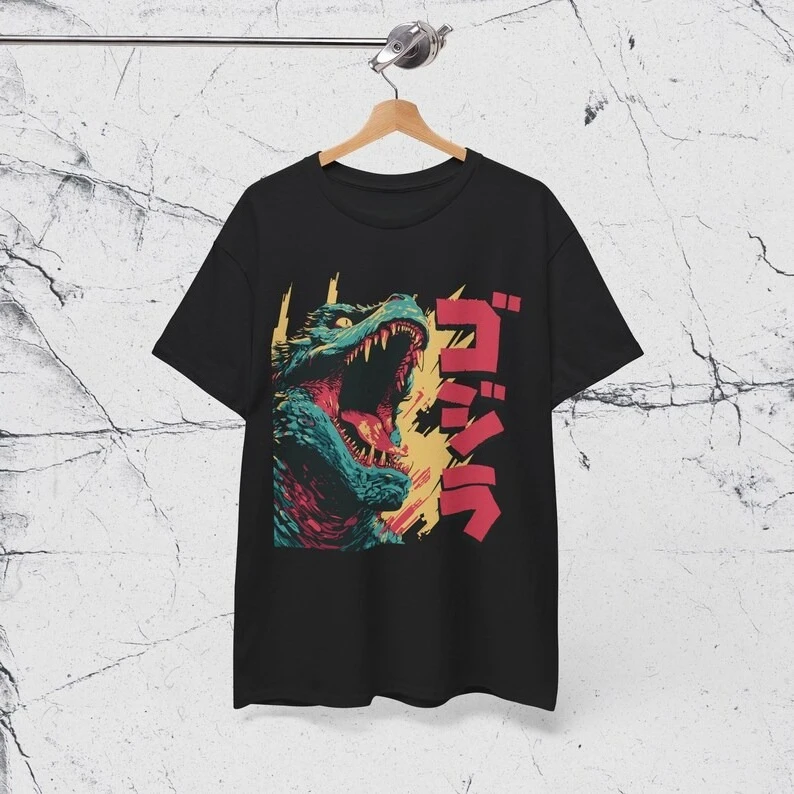 Godzilla Gojira Japanese Kaiju Movie Graphic T-Shirt Anime Print Oversized Japanese Manga Streetwear Men Women Harajuku Y2k Tops - view 2