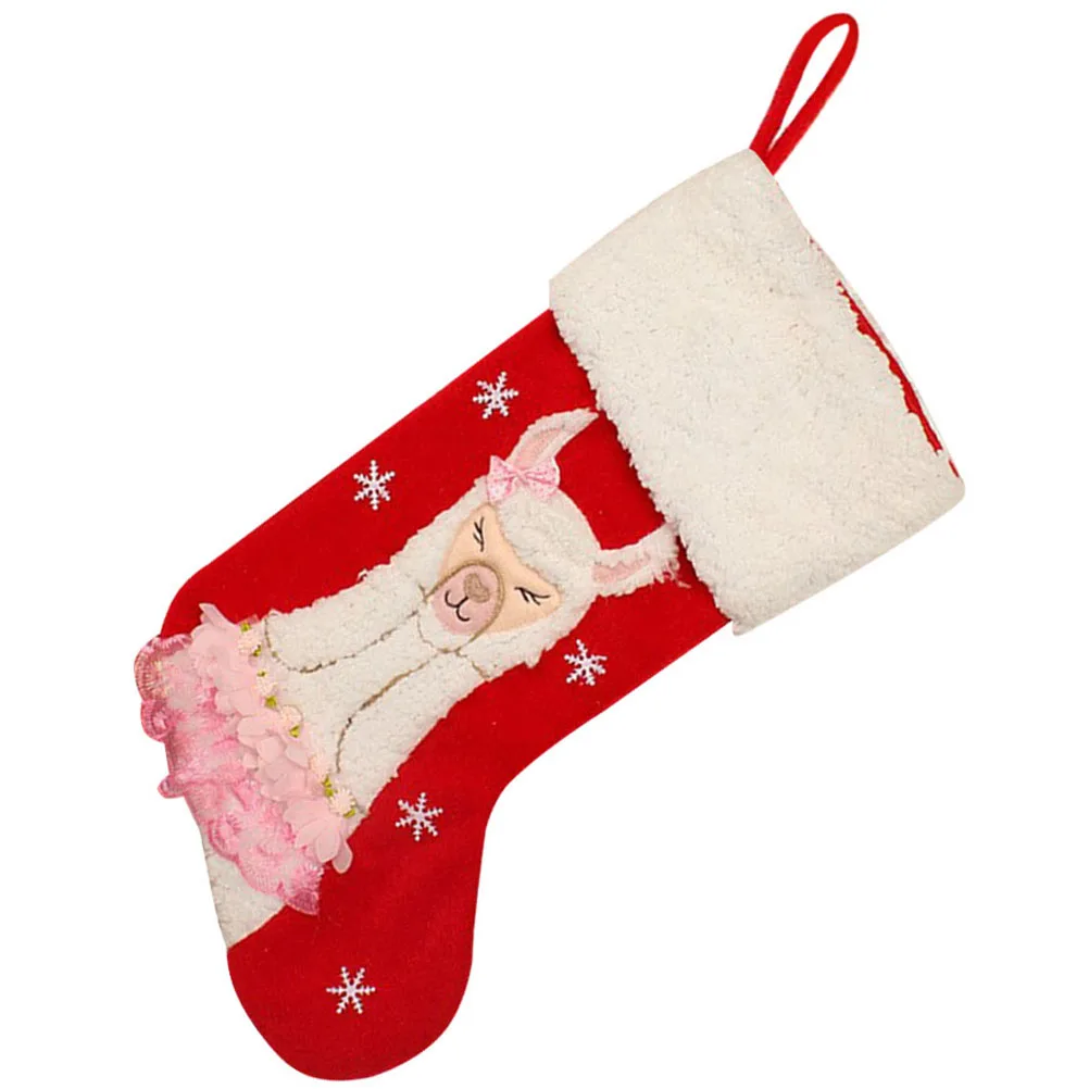 

Christmas Sock Hanging Decor Alpaca Pattern Stocking For Tree Wall Door Xmas Party Decoration Gift Bag Holiday Stockings