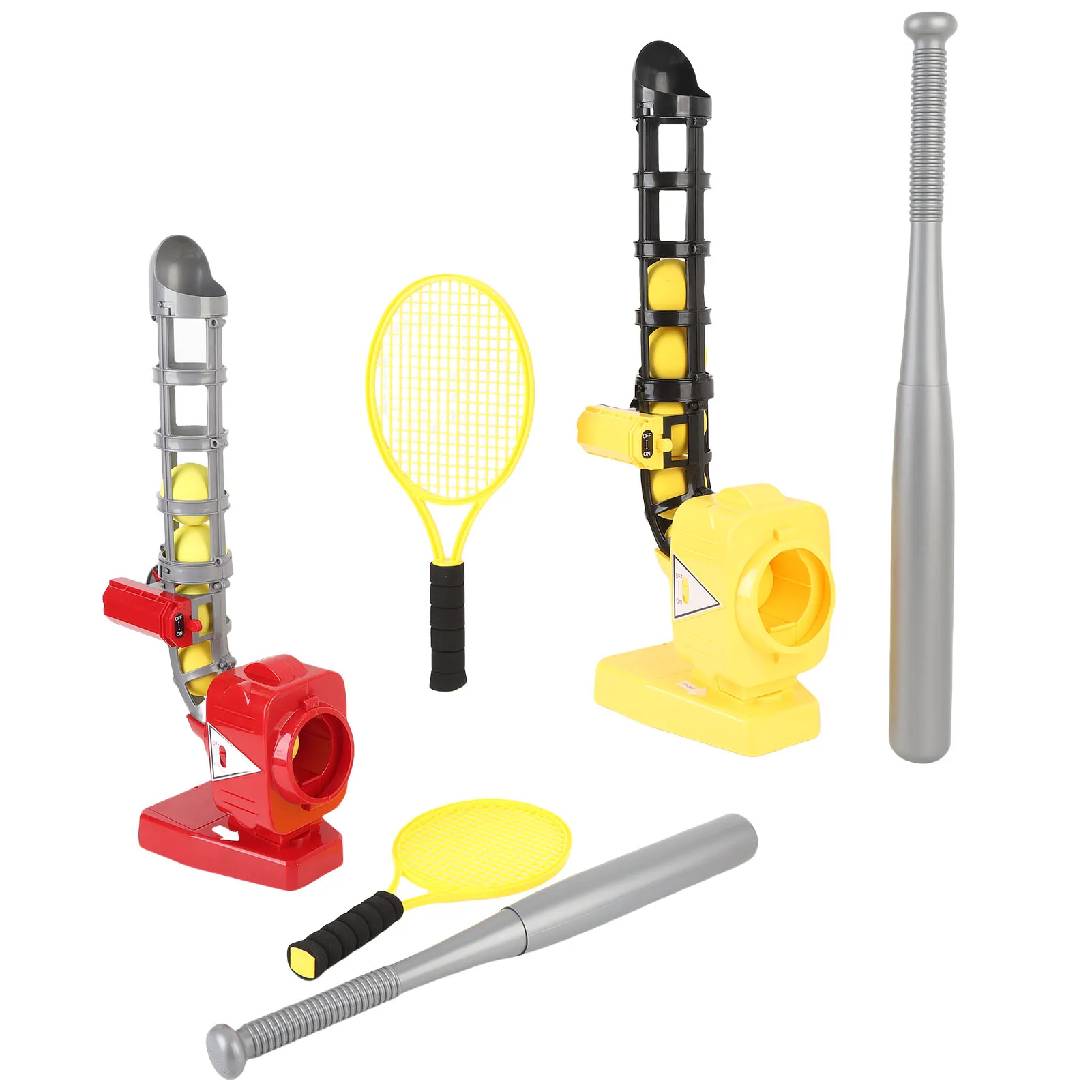 Baseball Tennis Pitching Machine Set Educational Multi Functional Auto Baseball Pitching Machine 2 in 1 Adjustable for Outdoor