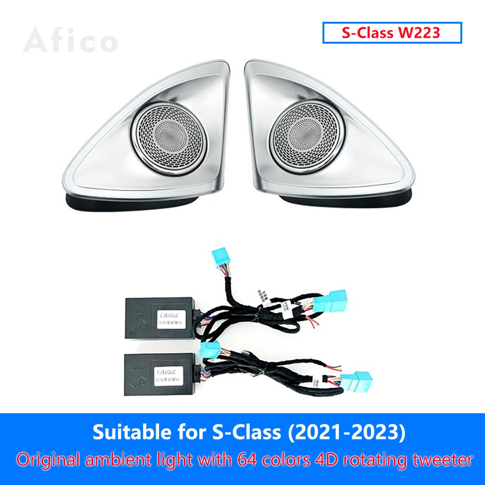 

For W223 Mercedes Benz S-Class W223 4D Tweeter Atmosphere Lamp 4D Rotating Tweeter Speaker 64 colors Ambient Light