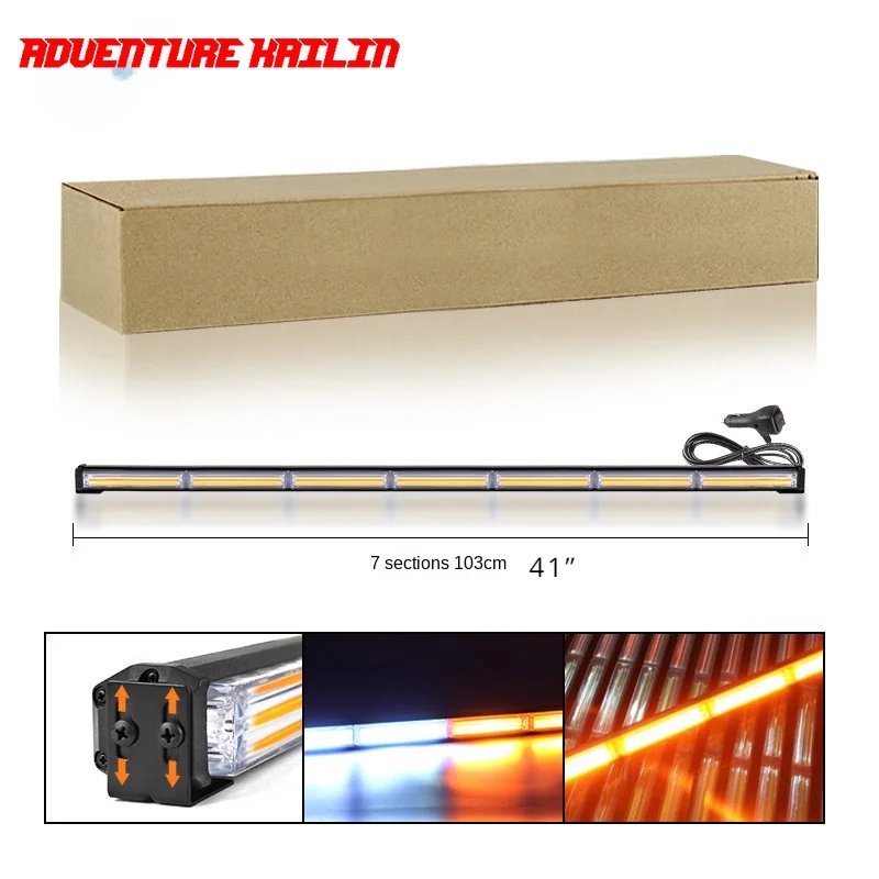 41-Inch 103cm7 Single-Sided Car Flashing Light Cob Middle Net Led Car Lamp Engineering Vehicle Warning Lamp Ceiling Lamp Signal