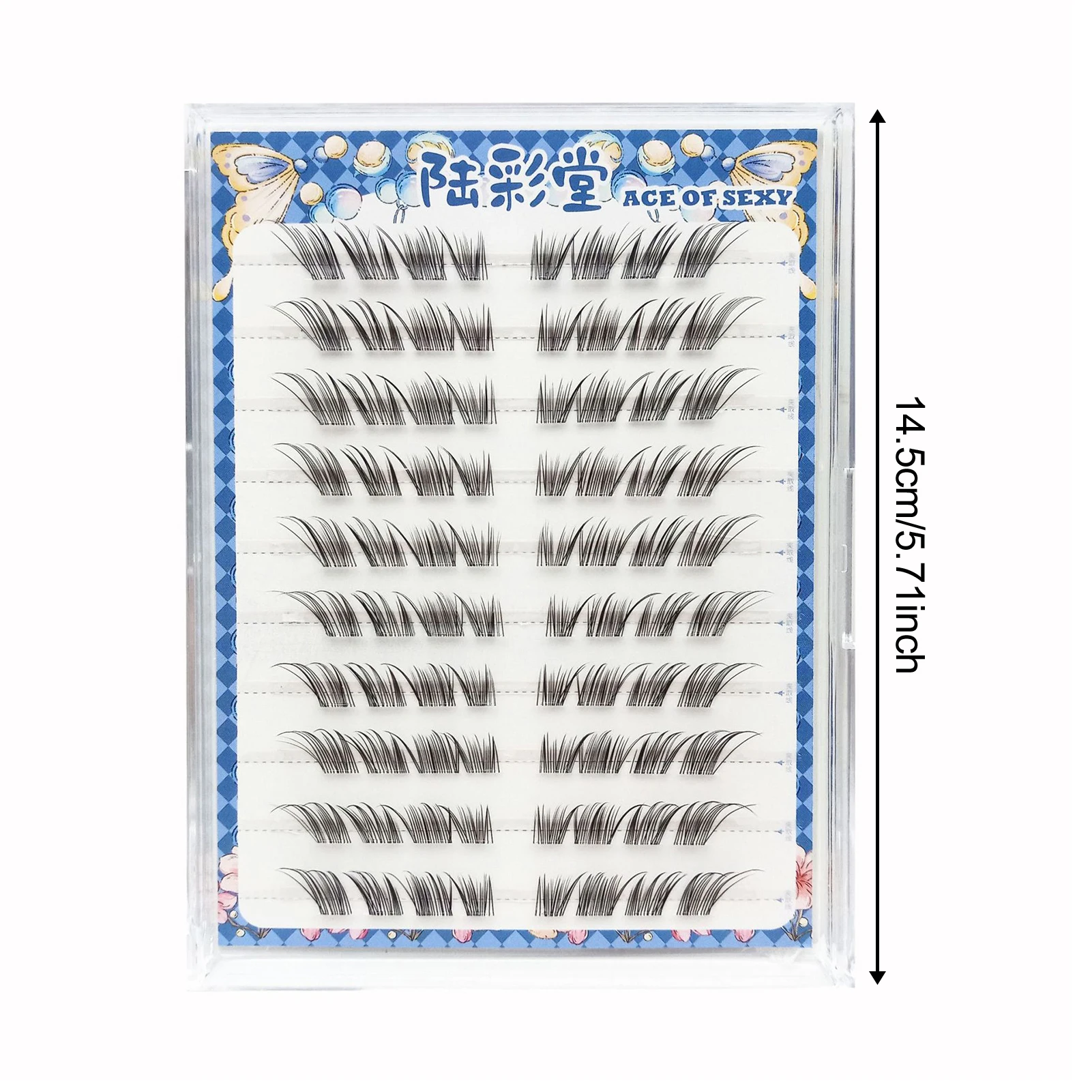 لا الغراء الثعلب العين الرموش الصناعية 8-14 مللي متر مختلط طول الرموش الفردية العنقودية ذاتية اللصق الطبيعية لاش تمديد