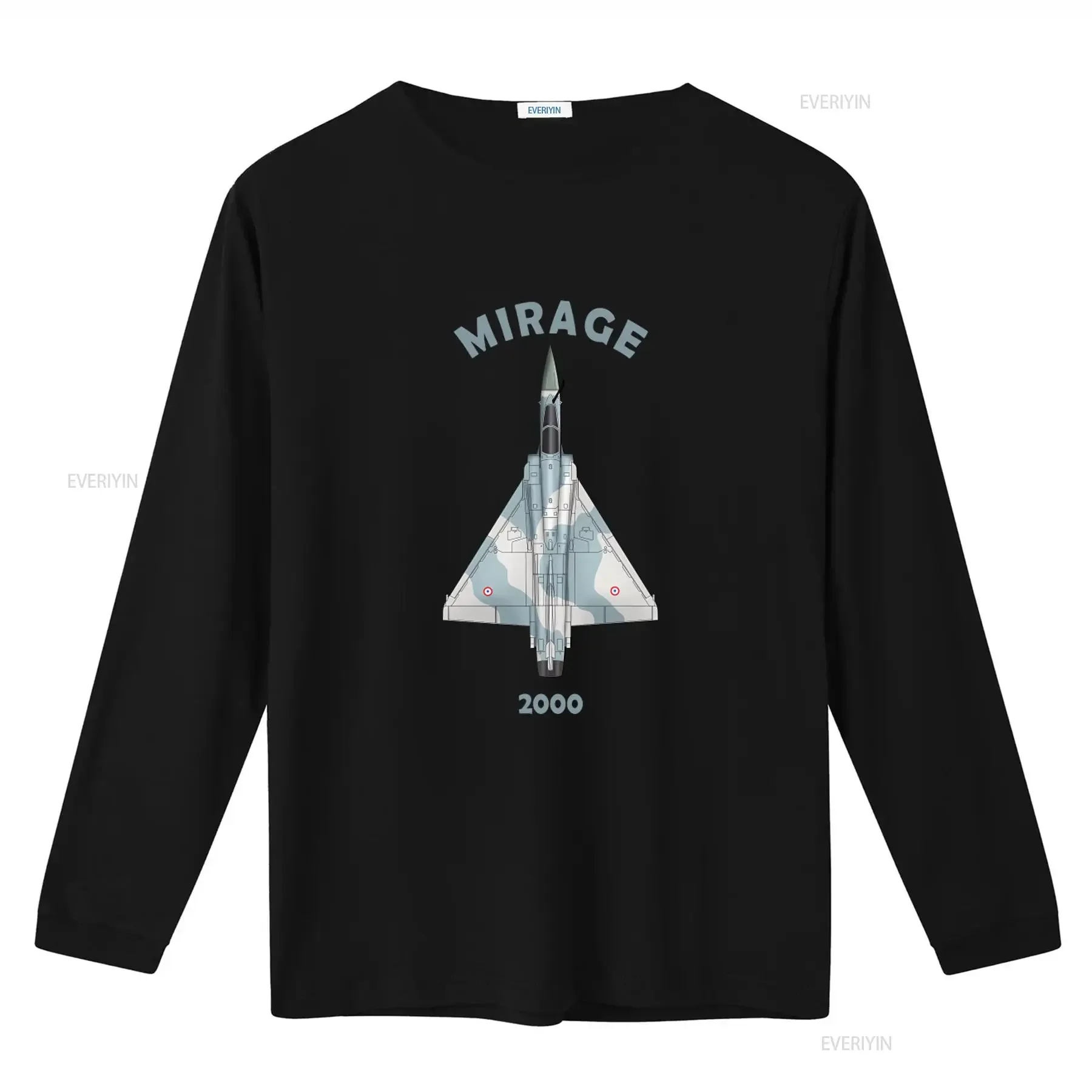 Mirage 2000 Military Jet Fighter T Shirt High Quality Print Perfect for Aviation Enthusiasts vintage Washed fashion