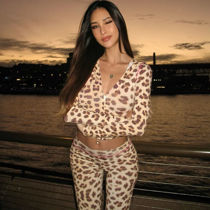 

EOENKKY Tracksuits Patchwork 2 Piece Set Women Fall Hooded Full Sleeve Short Jacket+Casual Skinny Trouser Matching Streetwear