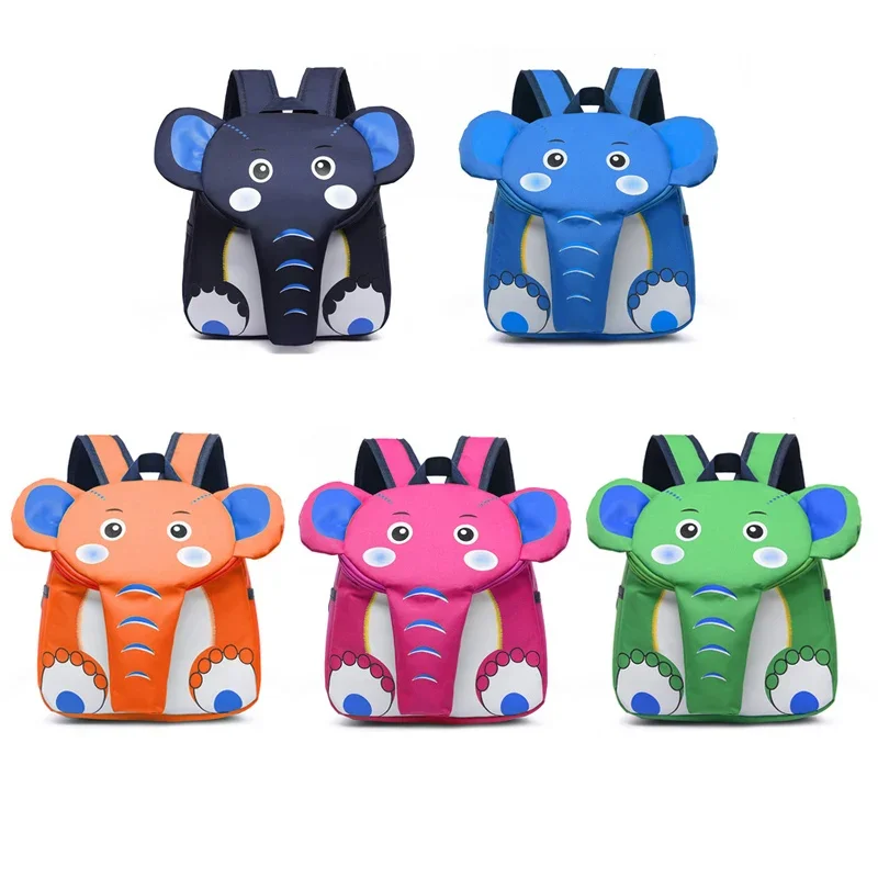 Fashion Blue Elephant School Backpack for Kids Cute 3D Animal Design Boys School Bags Light Girls\' Backpacks Gift Plecak Szkolny